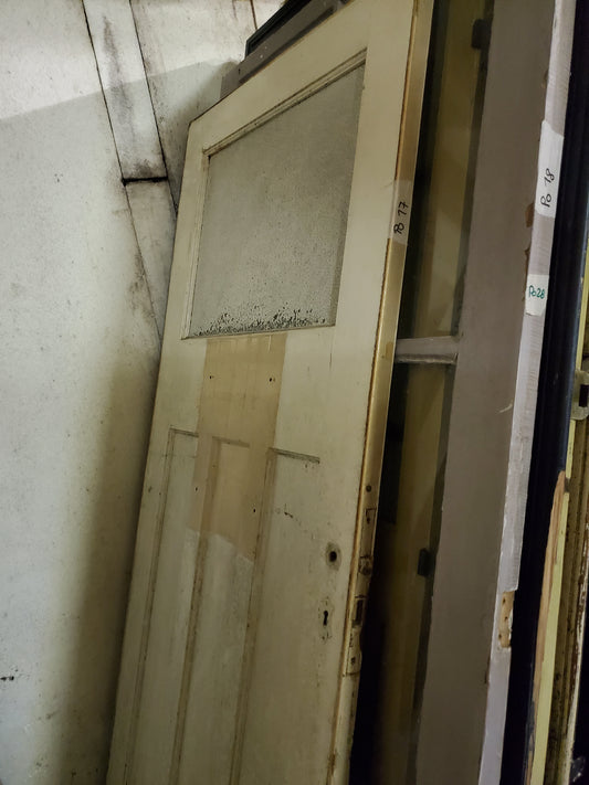 Porte bois moulurée vitrée (PO17)