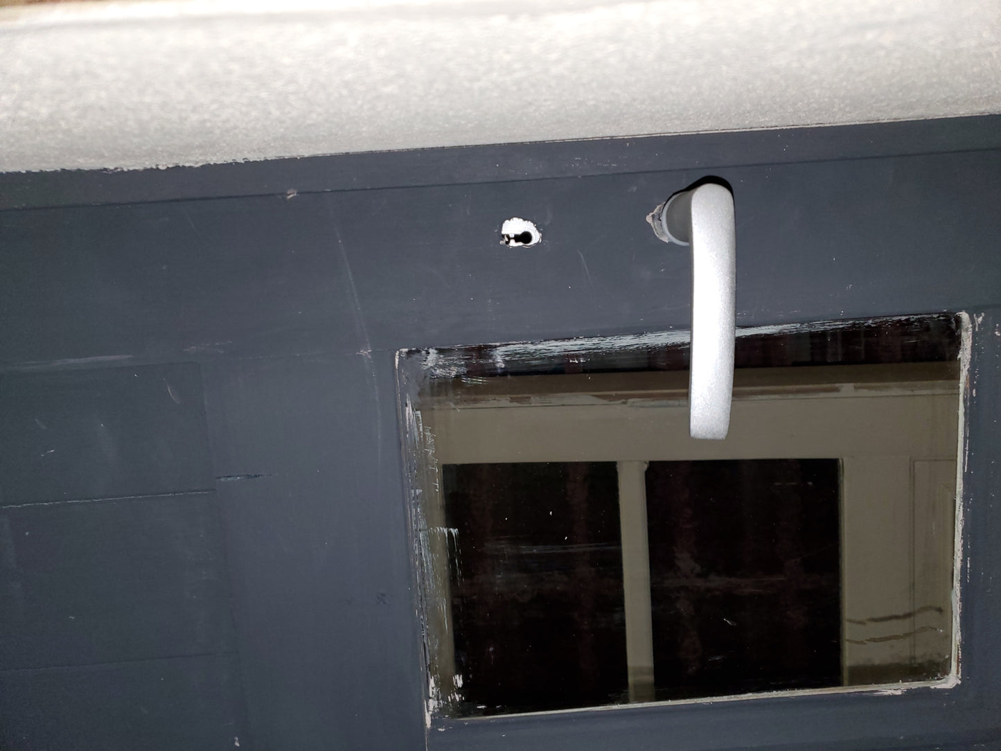 Porte bois moulurée vitrée - avec ébrasement (PO61)