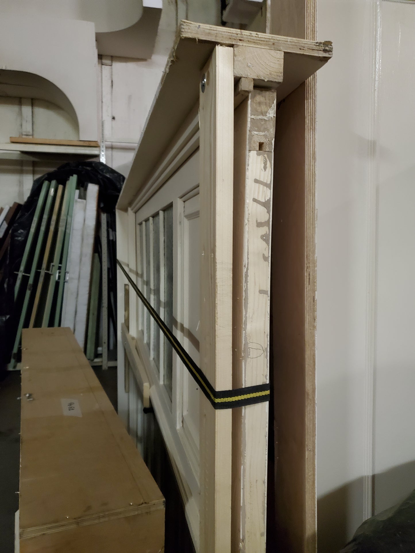 Porte bois moulurée vitrée double - avec ébrasement (POD06)