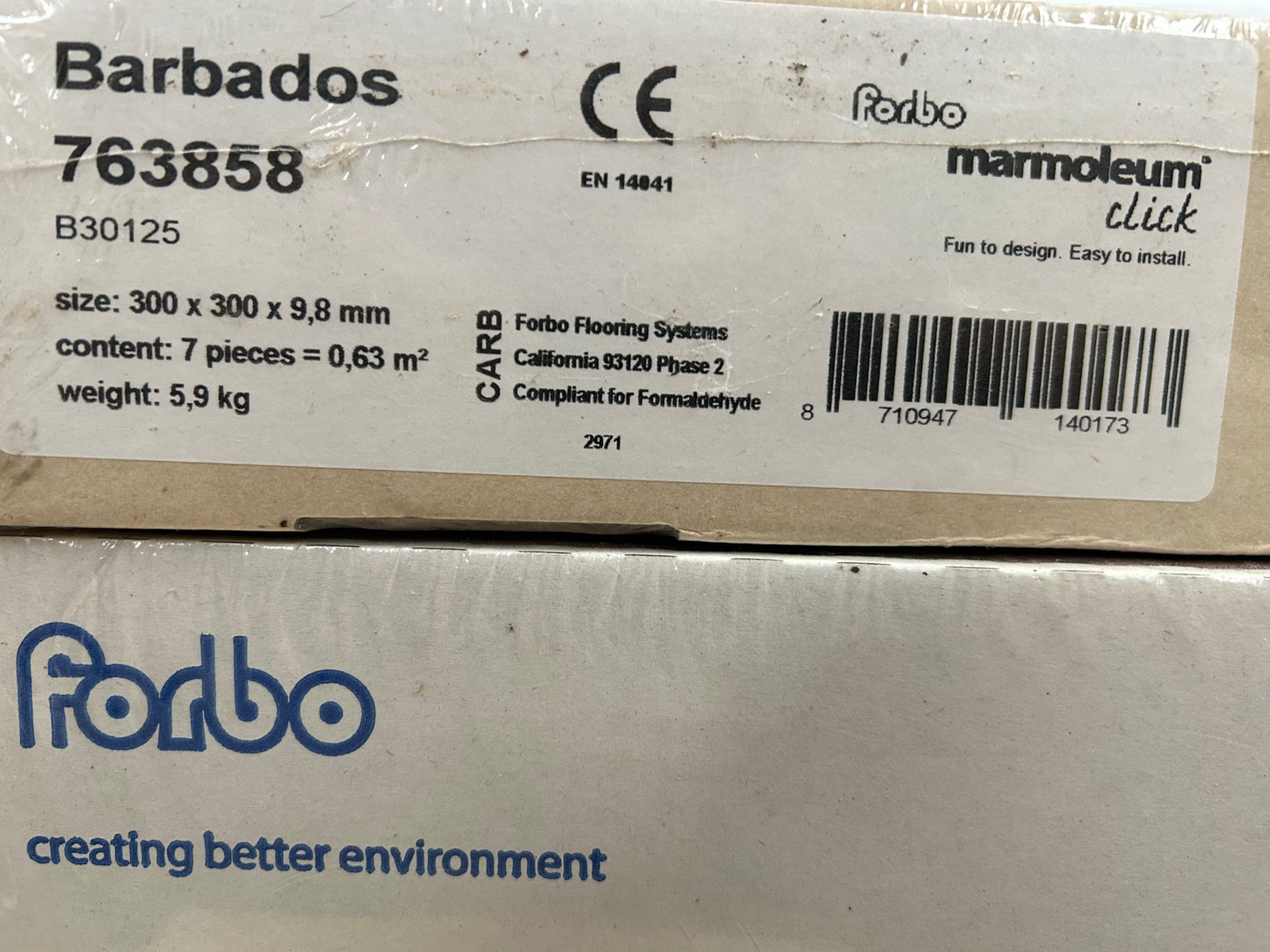 Dalles Forbo marmoleum click beiges ou oranges