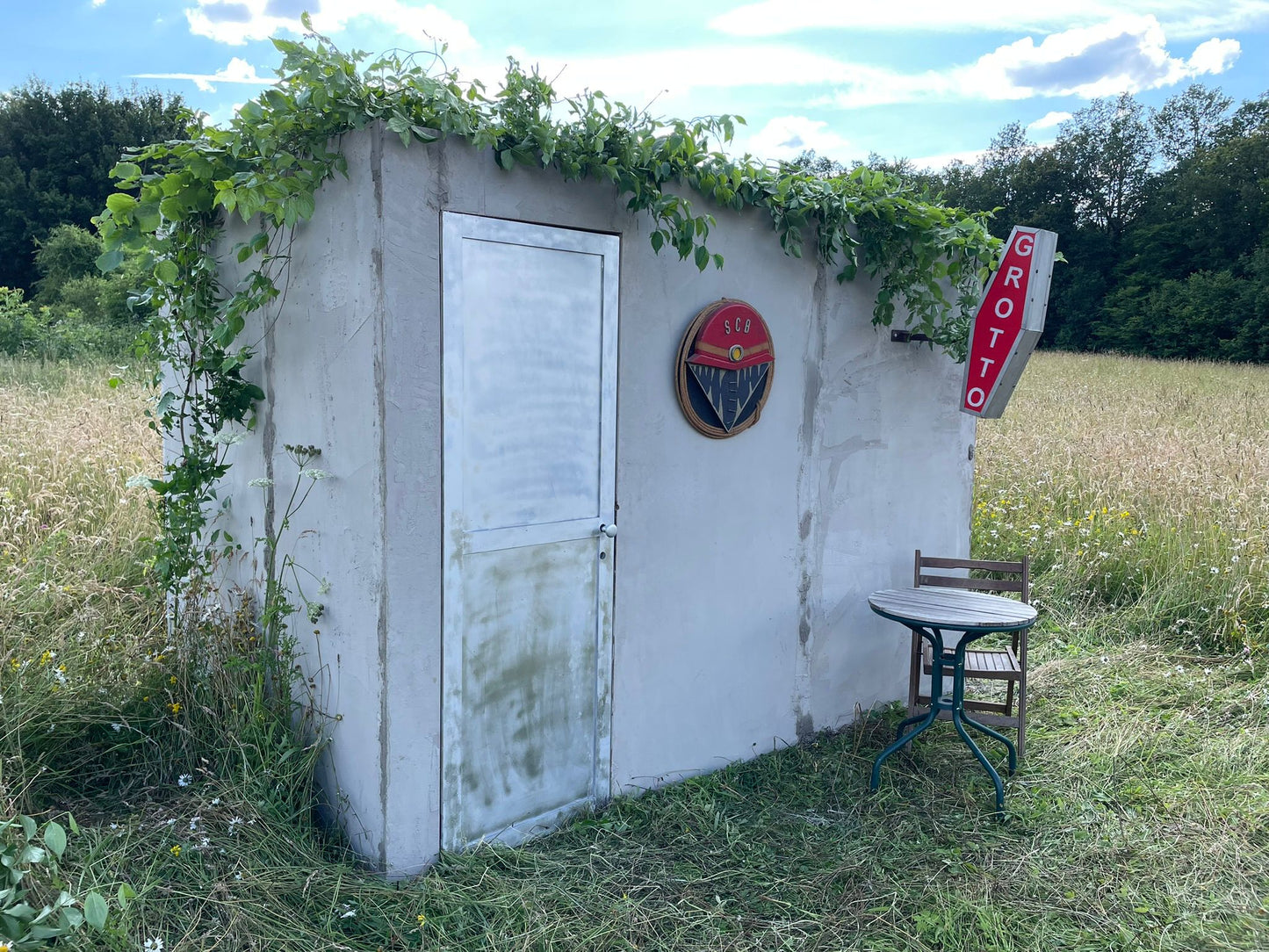 1 Feuille décor / Panneau sur châssis - bois effet béton (69 x 22 x 4,3)