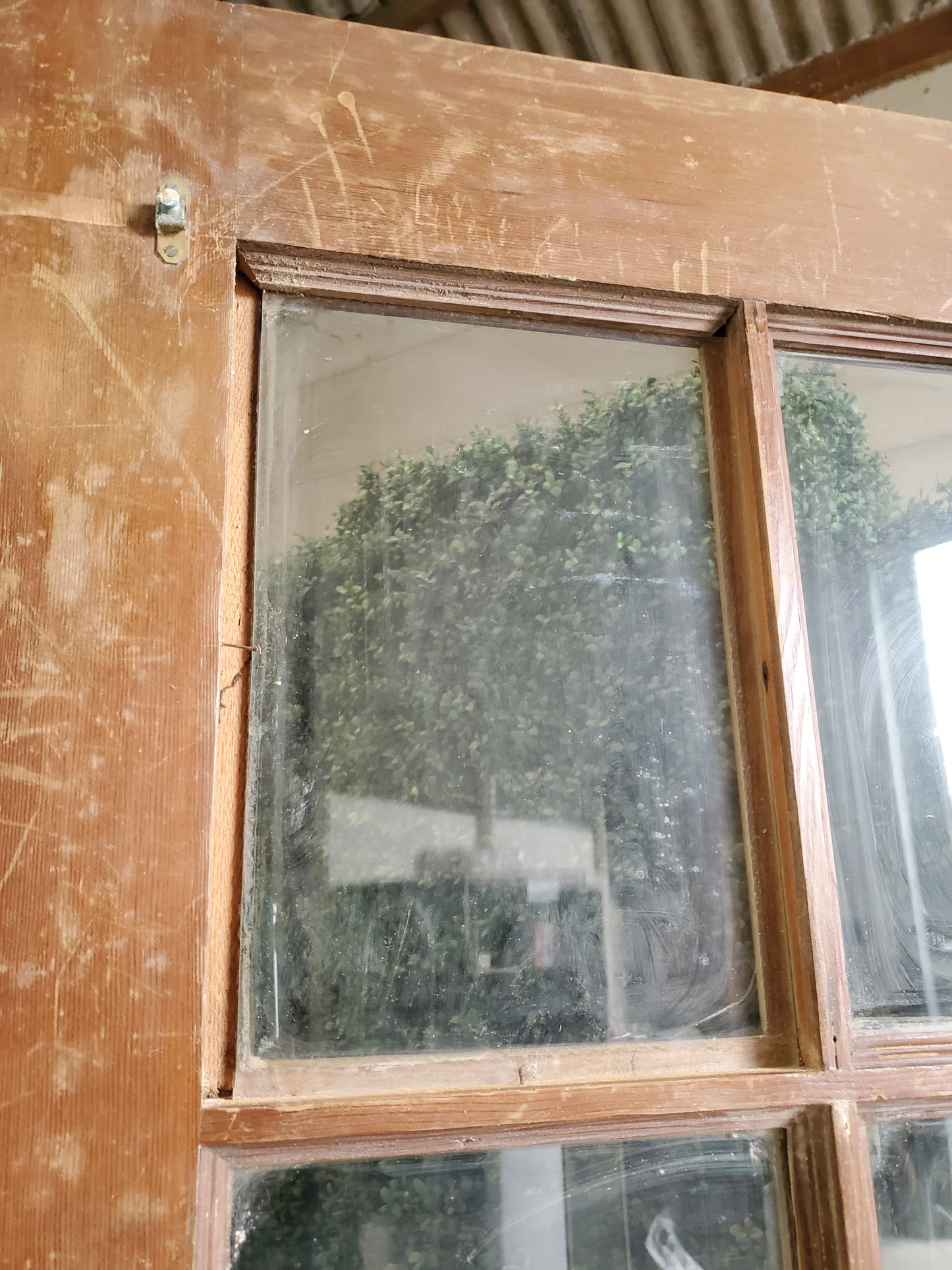 Porte bois moulurée vitrée triple (POT01A-C)