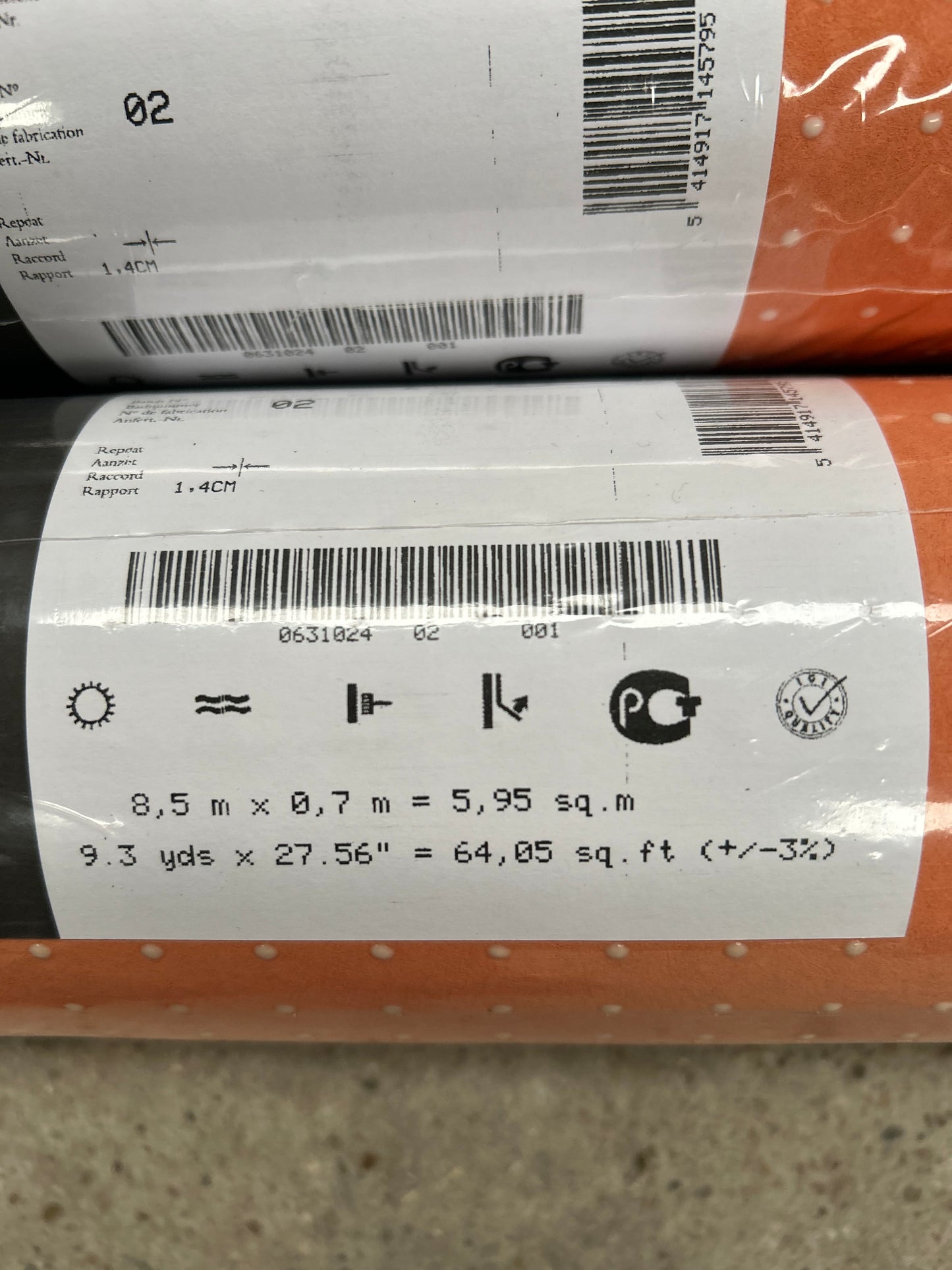 Papier peint intissé Arte - Le Corbusier - Dots - orange Abricot (31024)