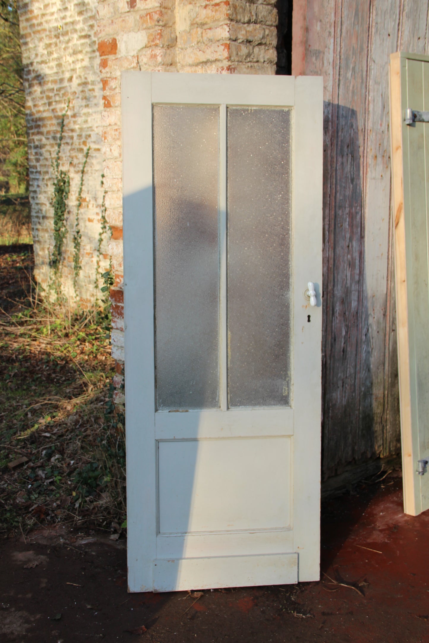 Porte bois moulurée vitrée (PO16)