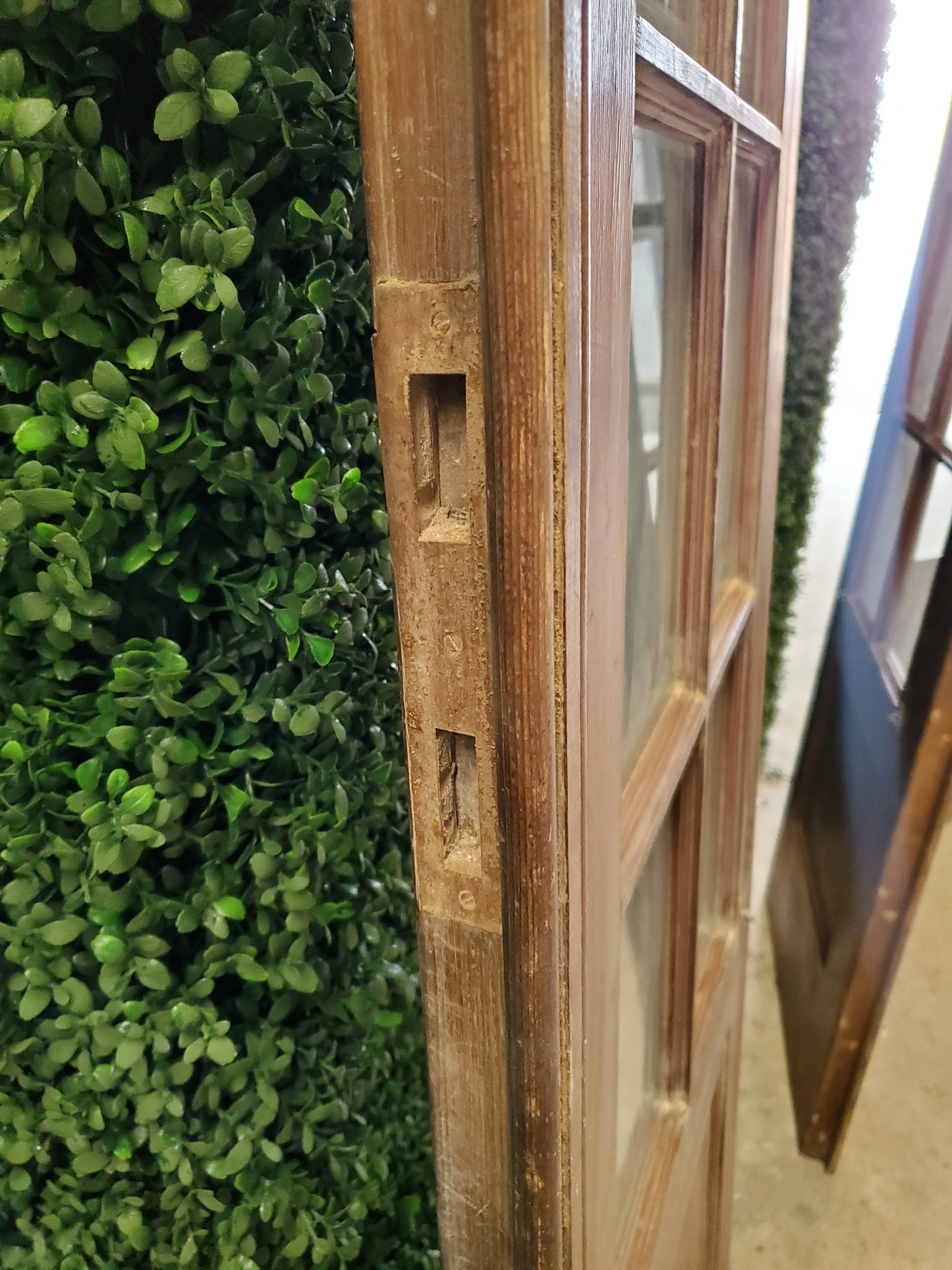 Porte bois moulurée vitrée triple (POT01A-C)