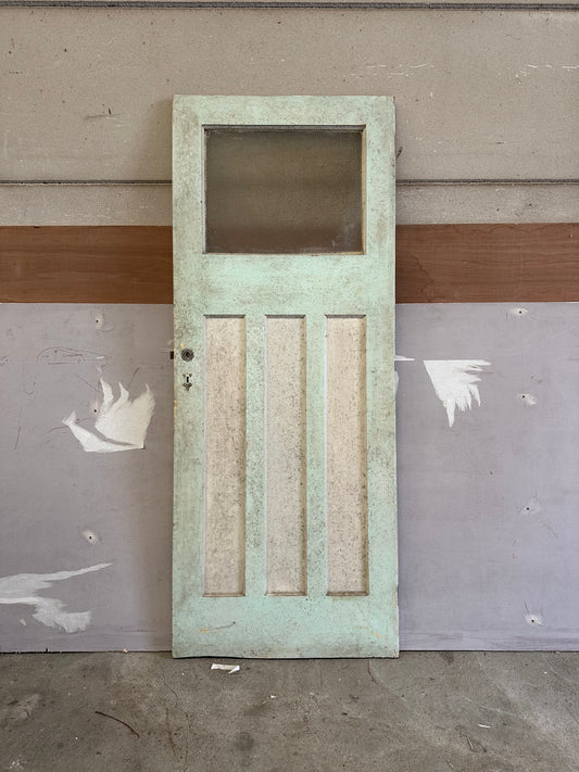 Porte bois moulurée vitrée (PO10B)